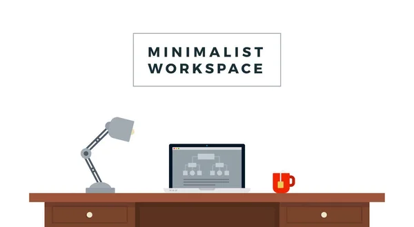 Espace de travail minimaliste icône plate vecteur isolé — Image vectorielle