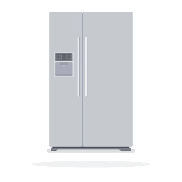 Innenkühlschrank mit zwei Türen flach isoliert — Stockvektor