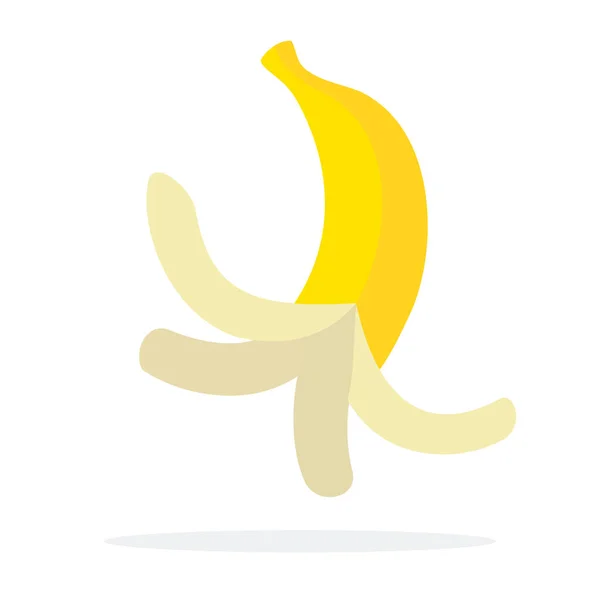 Vetor de casca de banana plana isolada — Vetor de Stock