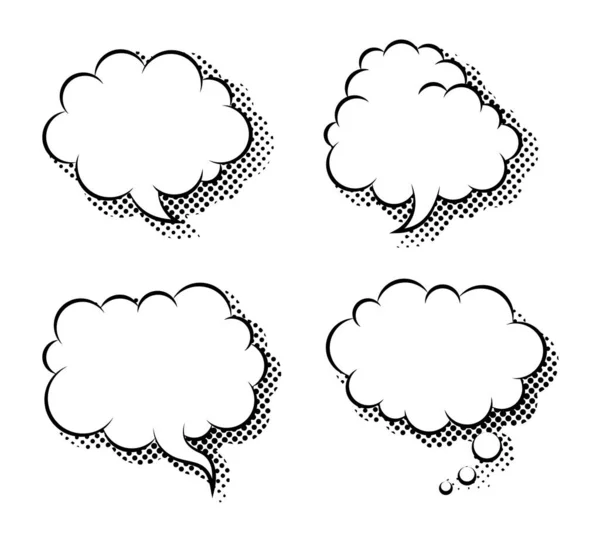Σύννεφα ομιλία φυσαλίδες επίπεδη διάνυσμα εικονίδιο απομονωμένο — Διανυσματικό Αρχείο