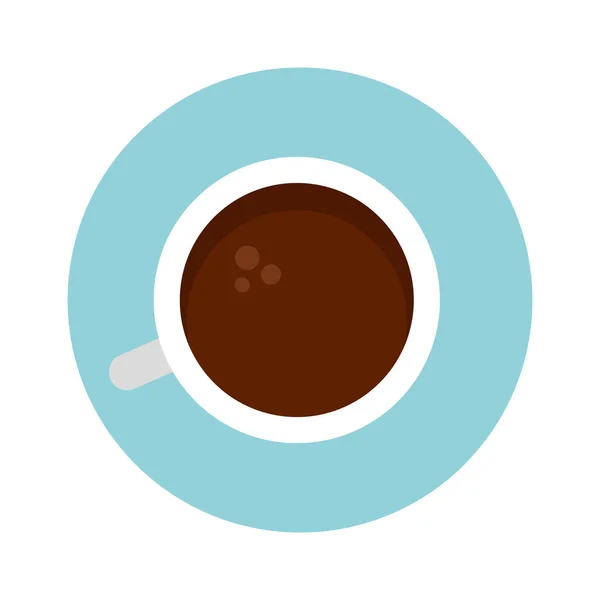 Kávé csésze felső nézet vektor ikon lapos elszigetelt — Stock Vector