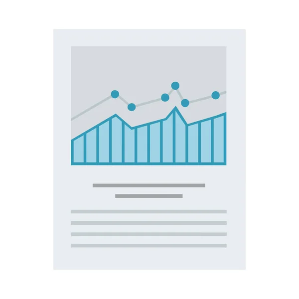 Wykresy danych na wyizolowanej ikonie wektora papieru — Wektor stockowy