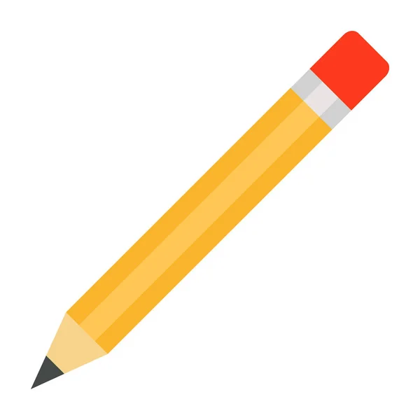 Yellow eraser pencil vector icon flat isolated — Stock Vector