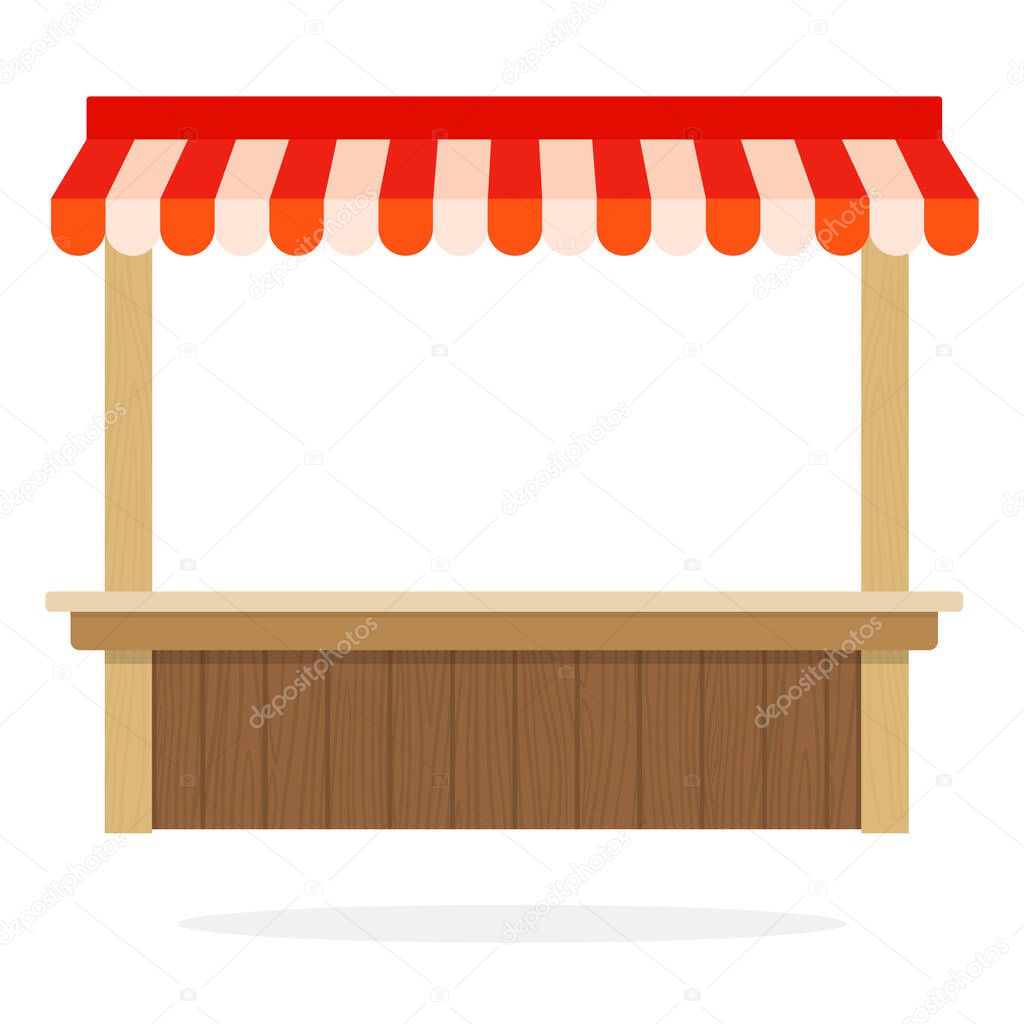 Empty vegetable trading tent vector flat isolated