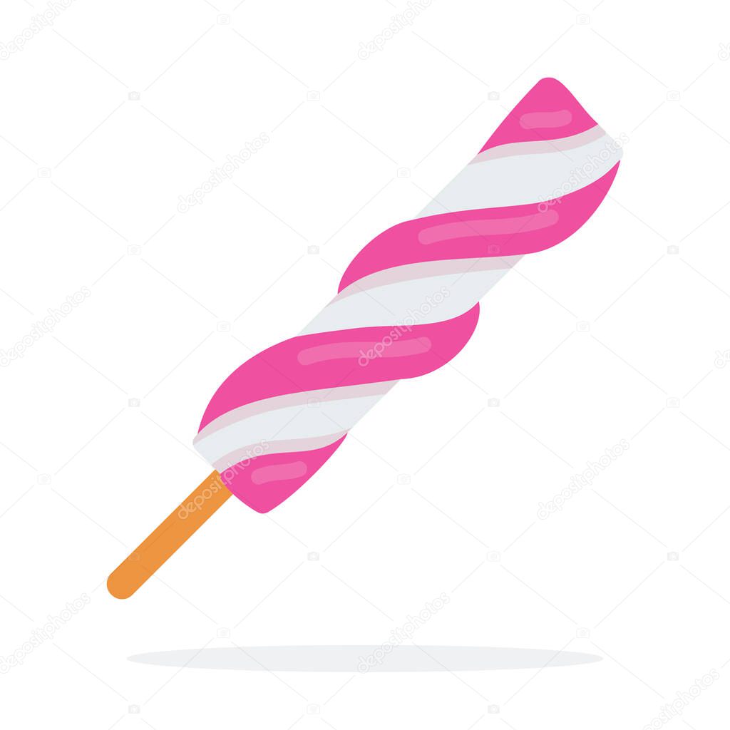 Berry ice cream on a stick vector flat isolated