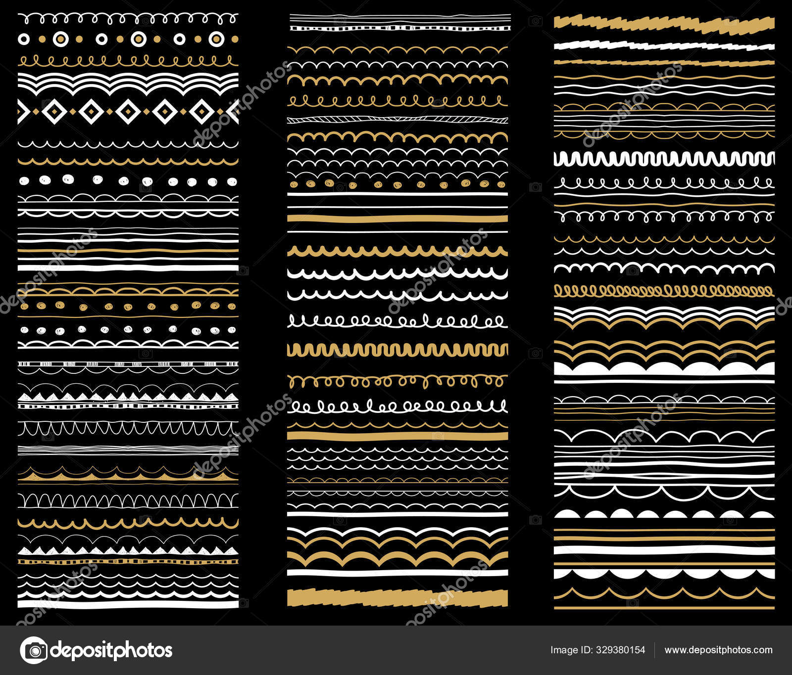采购产品图案装饰设计元素收集无缝隙的边界设置装饰性剪贴图标图库矢量图©Luelmiral 329380154, image size:1600x1365