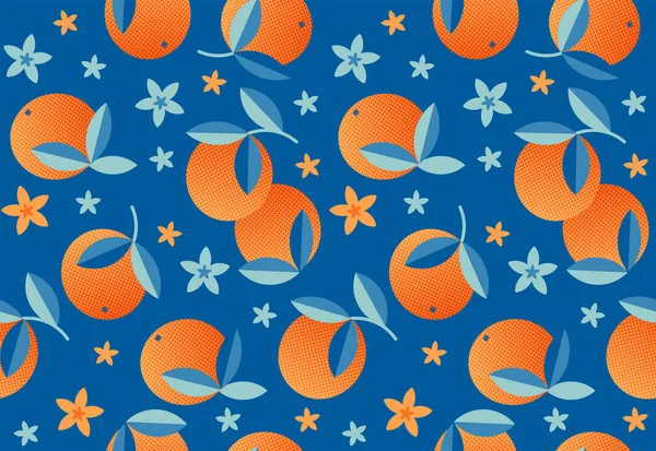 Été Exotique Orange Vecteur Fruits Motif Sans Couture Fruits Tropicaux — Image vectorielle