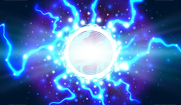 素晴らしいエネルギー塊。電気の爆発。ベクトルの背景. — ストックベクタ