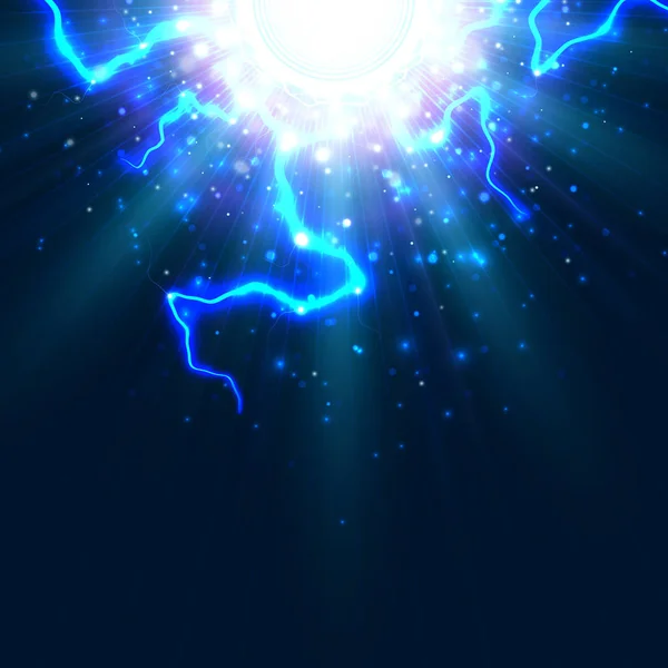 Vector achtergrond, gestileerde afbeelding van bliksem, elektrische energie, explosie. — Stockvector