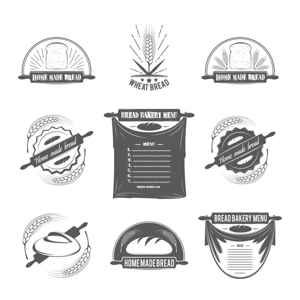 Un ensemble de logos avec une image de pain, épis de blé, boulangerie1 . — Image vectorielle