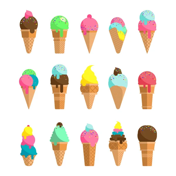 冰淇淋的收集 — 图库矢量图片