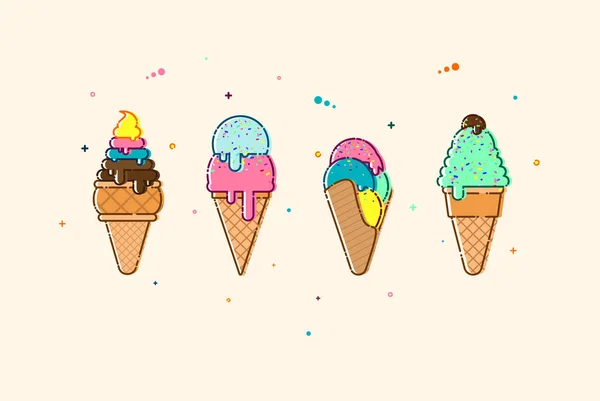 Glace colorée — Image vectorielle