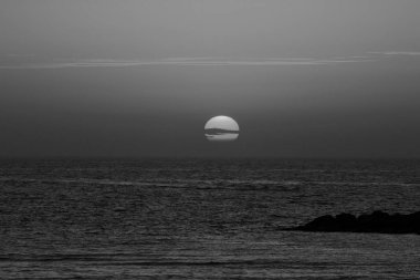 kış, bulutlu gökyüzü kırmızı deniz günbatımı