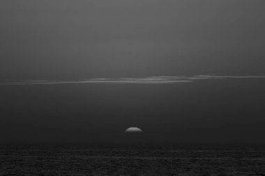 kış, bulutlu gökyüzü kırmızı deniz günbatımı