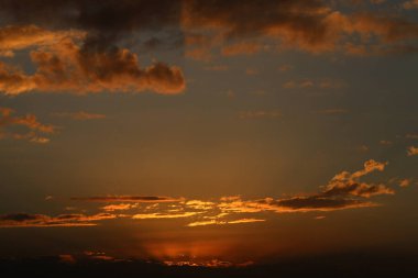 kış, bulutlu gökyüzü, bulutlar deniz güneş ray günbatımı