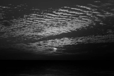 kış, bulutlu gökyüzü, bulutlar deniz güneş ray günbatımı