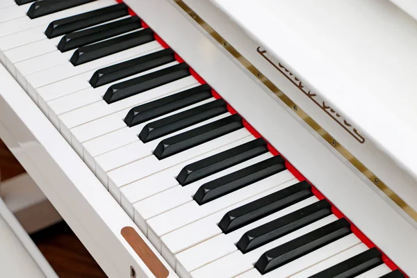 Teclado de piano, blanco y negro — Foto de Stock