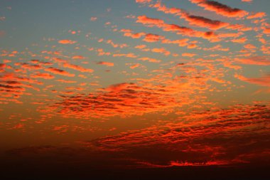kış, bulutlu gökyüzü, bulutlar deniz güneş ray günbatımı