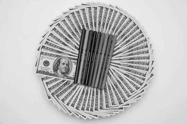Hundred Dollar Bills Dry Painting — Stock Photo, Image