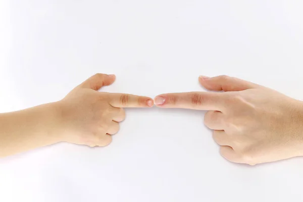 Touch mom and baby hands — Stock Photo, Image