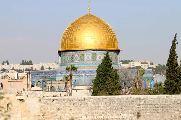 Cúpula Zolotyoho Cobrir Poklonninya Mesquita Islâmica Jerusalém — Fotografia de Stock