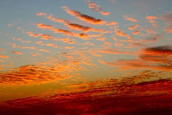 Sunset Winter Cloudy Sky Sun Ray Sea Clouds — Stock Photo, Image