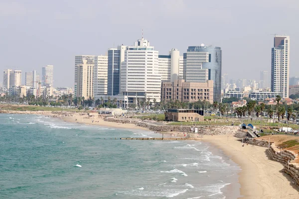 City by the sea, high buildings in the seaside resort Stock Image