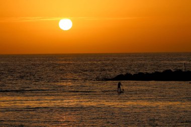 kış, bulutlu gökyüzü kırmızı deniz günbatımı