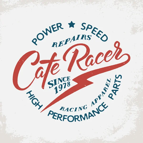 Café racer camiseta print . — Vector de stock