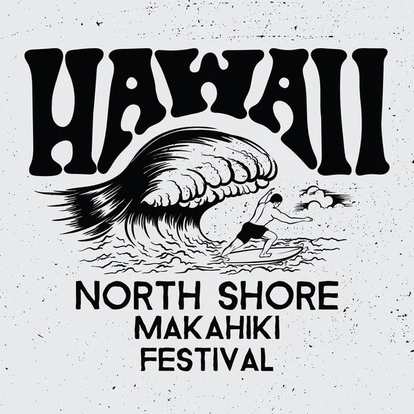 Hawaii, North Shore Makahiki fesztivál. Vektor Grafikák