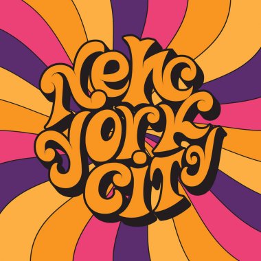 New York şehri. Klasik psychedelic 60'lı ve 70'lerin yazı.