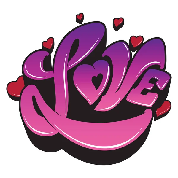 Ultra Violet logga, ordet kärlek med hjärta. Stockillustration