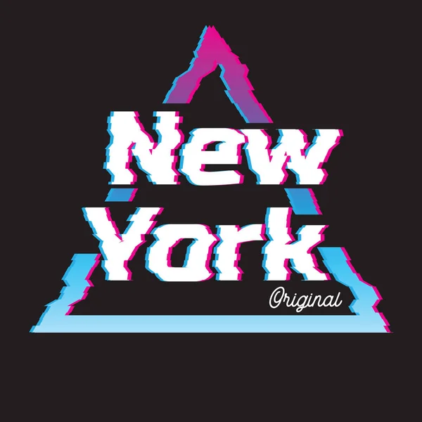 Nueva York glitch efecto retro ilustración . Ilustración de stock