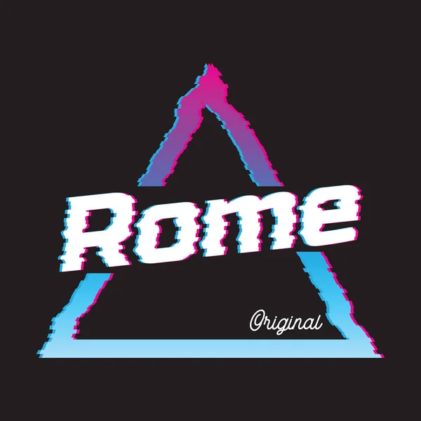 Rome city glitch effekt retro illustration. Royaltyfria illustrationer