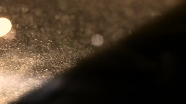 광선 골든 하이라이트와 먼지 빈티지 신비로운 배경 — 비디오