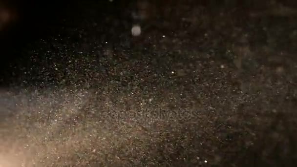Винтажный мистический фон с золотыми бликами и пылью — стоковое видео