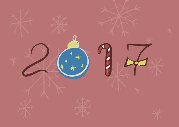                         Yılbaşı kartında Noel ağacı var.