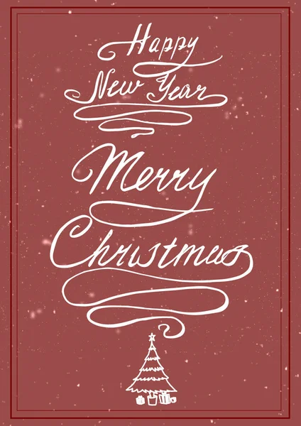                         Yılbaşı kartında Noel ağacı var.