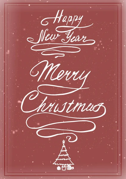                         Yılbaşı kartında Noel ağacı var.