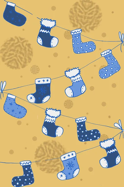 Fondo de Navidad con calcetines —  Fotos de Stock