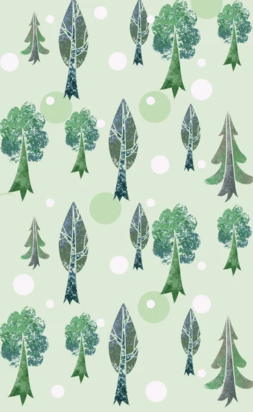 Arrière-plan avec arbres d'hiver Images De Stock Libres De Droits