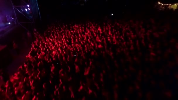 Flygfoto Panoramautsikt Ovanifrån Utomhus Stor Publik Fans Öppen Fri Konsert — Stockvideo