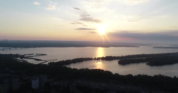 Lucht Zicht Drone Helikopter Lucht Lucht Vliegen Vlucht Prachtige Rivier — Stockvideo