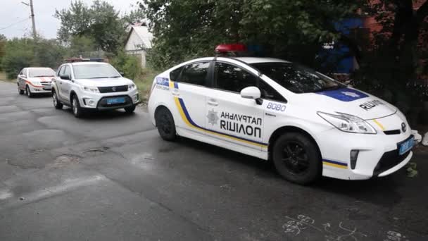 Поліція Переслідує Шосе Вид Поліцейську Патрульну Машину Переслідує Злодія Червоній — стокове відео