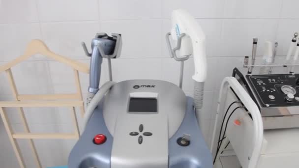 Cadeira Ginecológica Equipamento Clínica Consultório Médico Instrumento Ferramenta Ginecologista — Vídeo de Stock