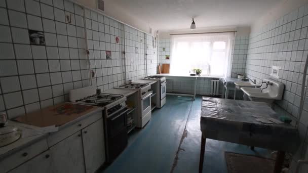 Old Communal Kitchen Tile Soviet Era Times Ussr Fear Horror — Stock Video