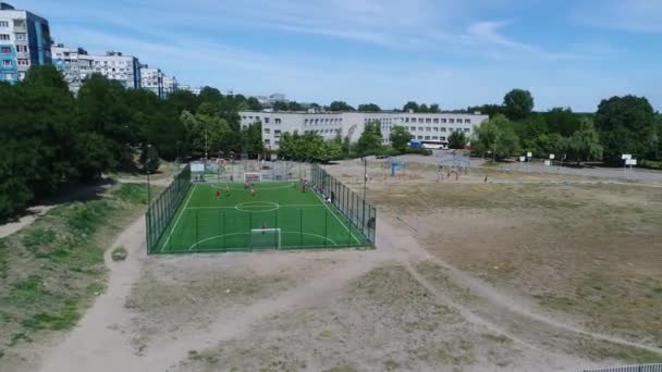 Bouwplaats Met Het Oog Van Een Vogel Een Megacity Nieuw — Stockvideo