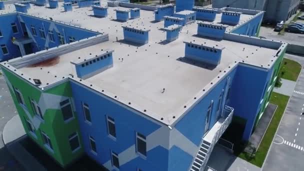 Madártávlati Építkezés Megacitásban Ház Egy Lakótelepen Átrepülnek Építkezésen Légi Panoráma — Stock videók