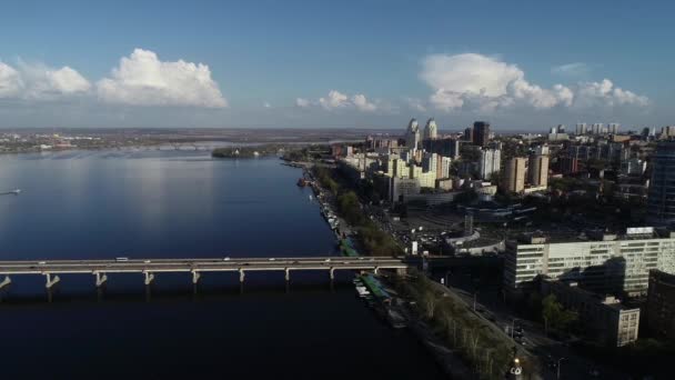 Coches Paseo Puente Vistas Aéreas Del Puente Desde Una Altura — Vídeo de stock