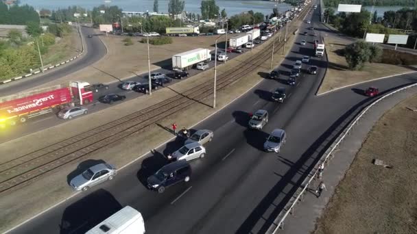 Ukraina Dnipro Dnepr Poliisi Tutkii Dramaattinen Kohtalokas Auto Onnettomuus Kohtaus — kuvapankkivideo